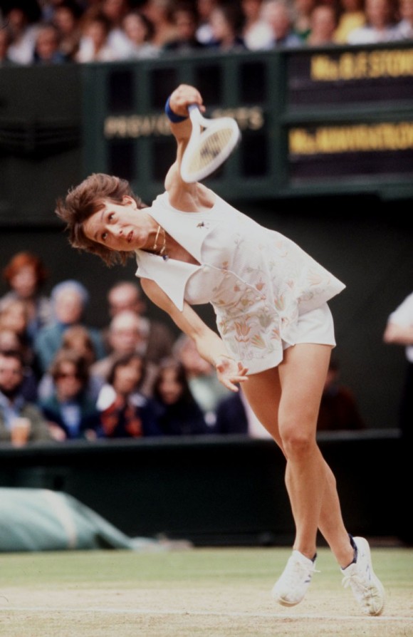 Мартина Навратилова в 1977 году на турнире Большого Шлема Уимблдоне